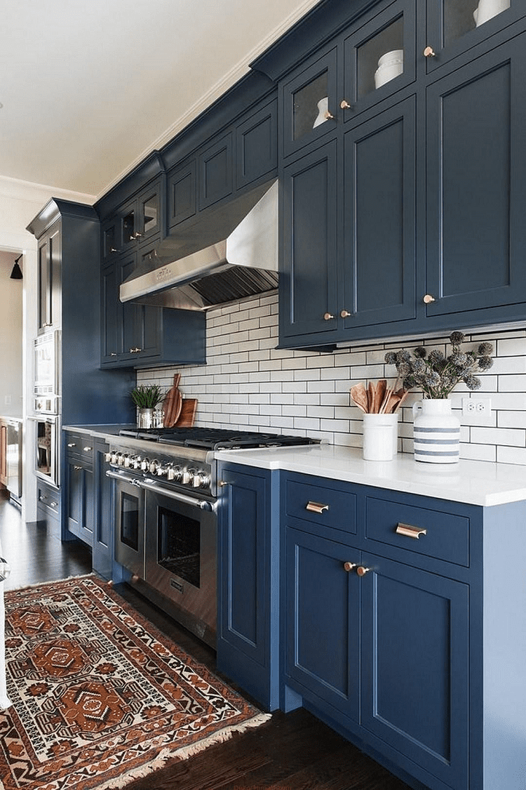 Dark Blue Kitchen Cabinets