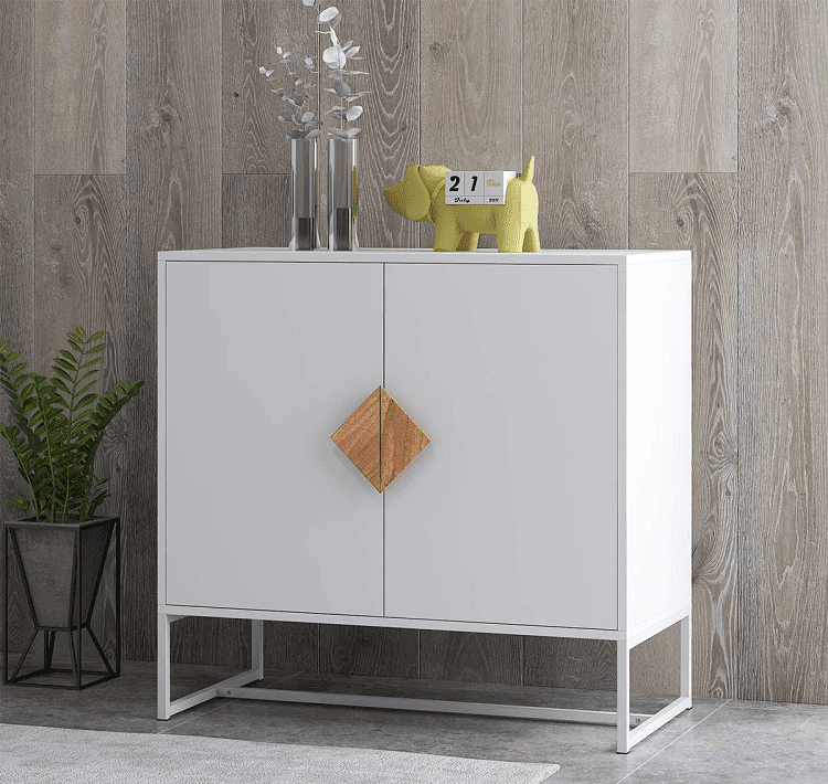 Sideboard RASOO 2 Doors White Modern Kitchen Buffet Storage Cabinet by RASOO