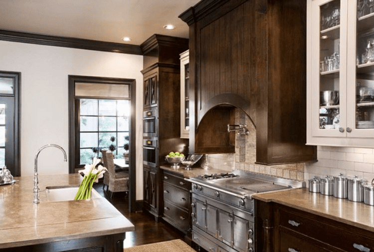 Traditional Kitchen with Dark Cabinets