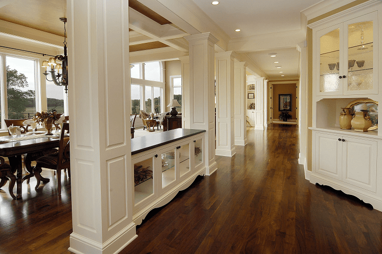 Beautiful Built-In Cabinet with Walnut Floors