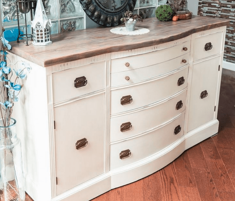 White Vintage Buffet Table by The Navage Patch