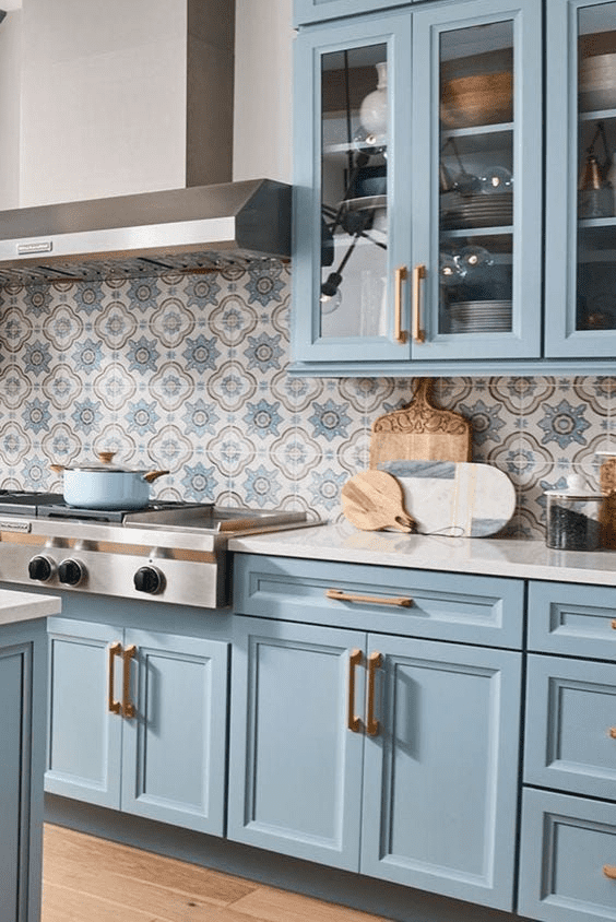 Happy Light Blue Kitchen Cabinets