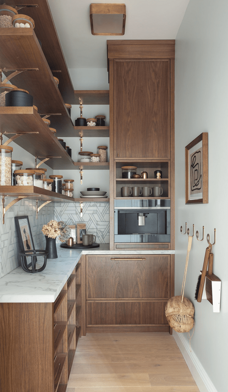 Stylish Brown Cabinets for Small Kitchens