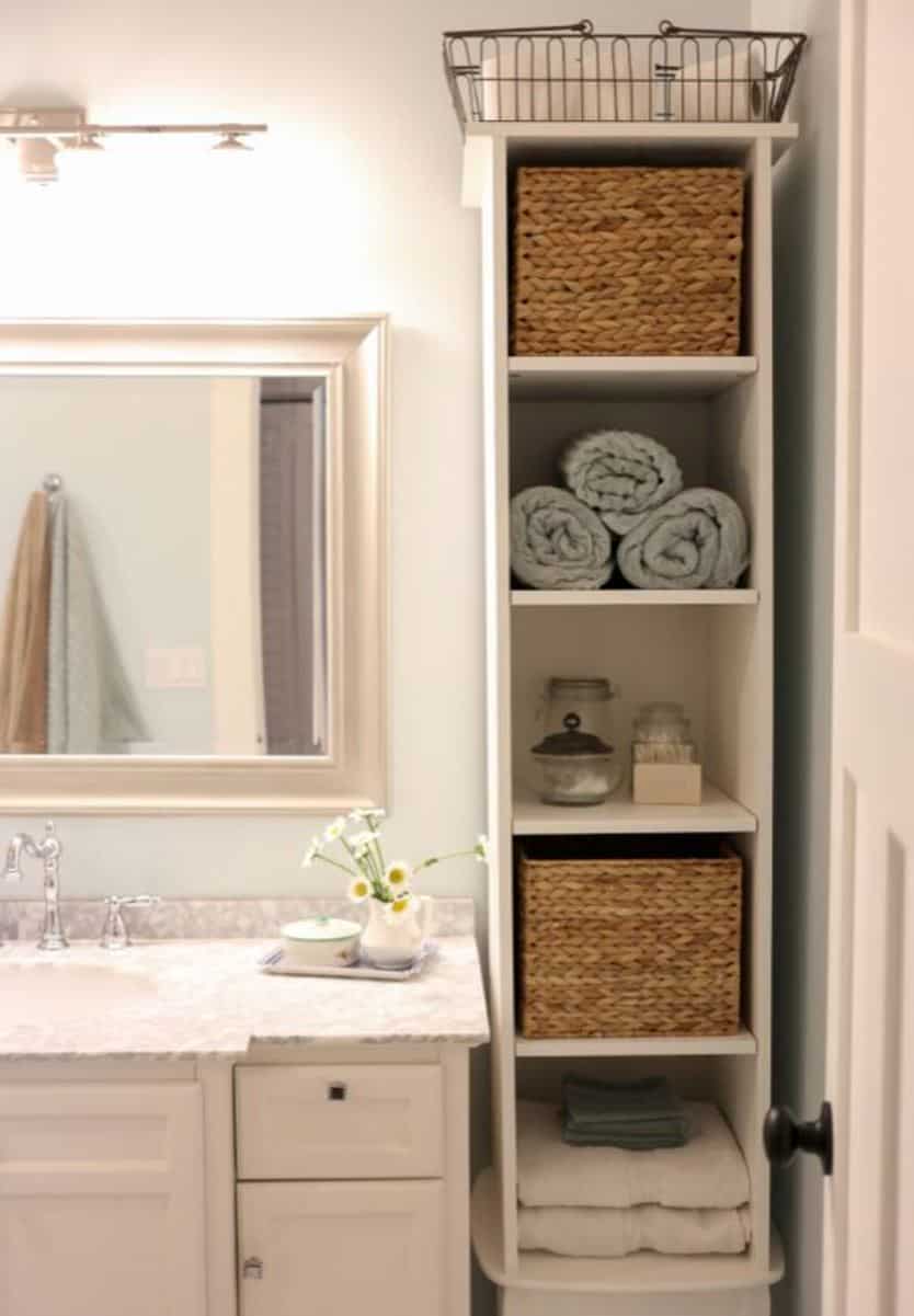 Free Standing Bathroom Cabinet Ideas: cream cabinet