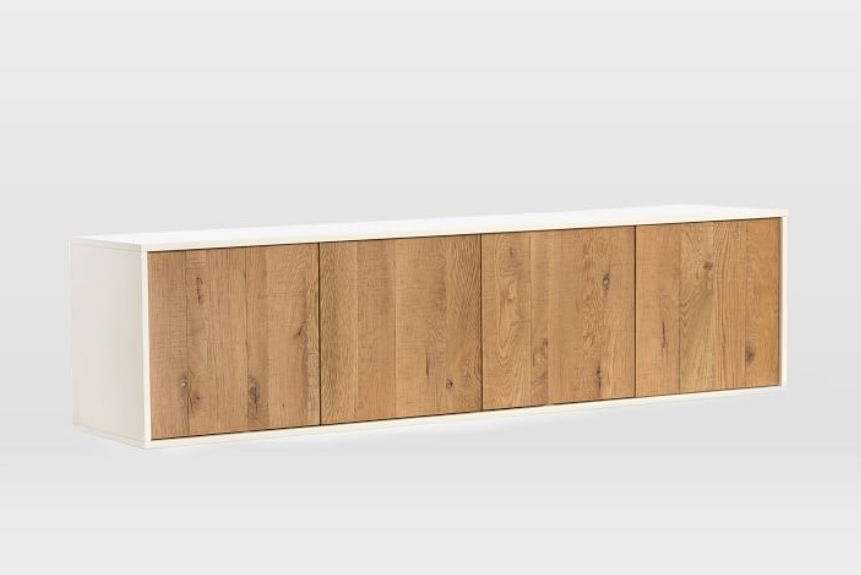 Oak Wood + Lacquer Floating Media Console