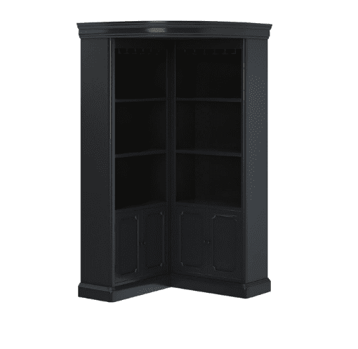 Ashon Rustic Solid Wood Tall Corner Bar Cabinet