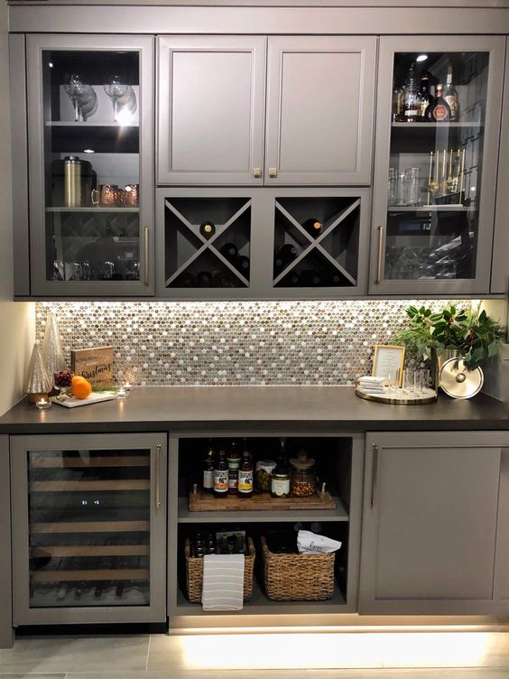 Built-In Glass Door Cabinets