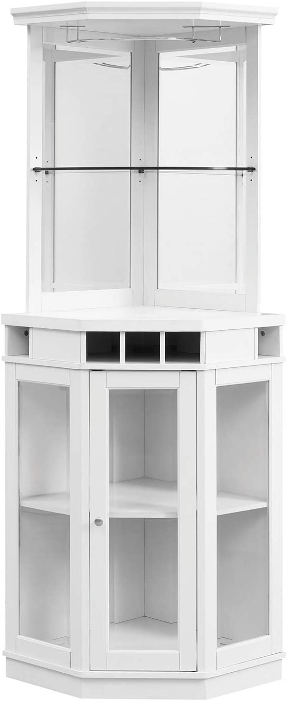 Home Source Corner Bar Unit White