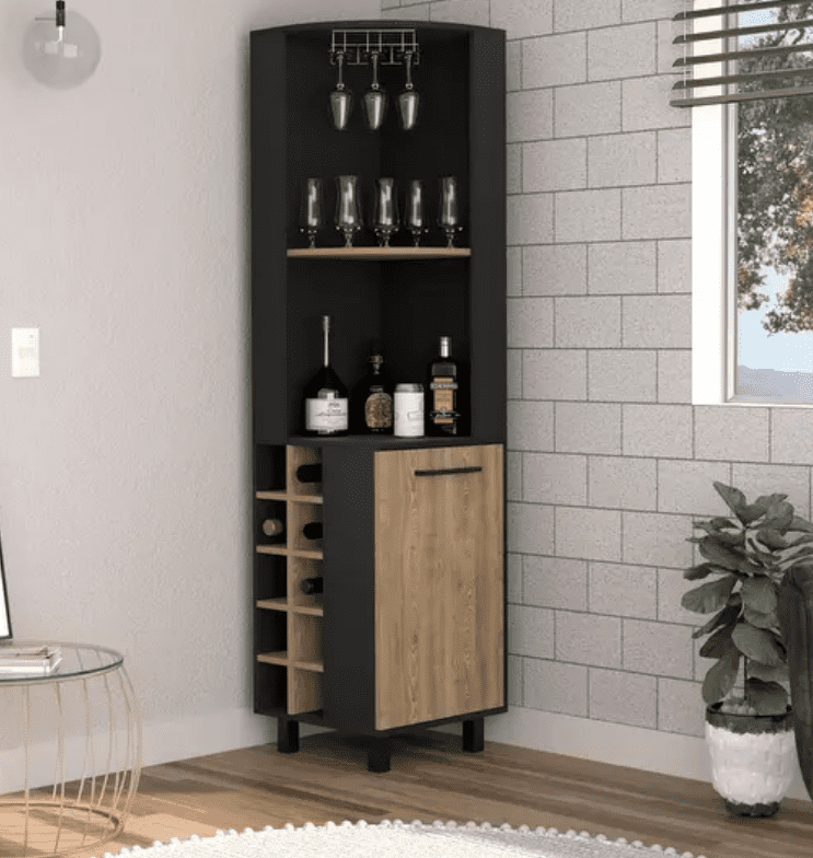 Morocco Corner Bar Single Door Cabinet Two Shelves