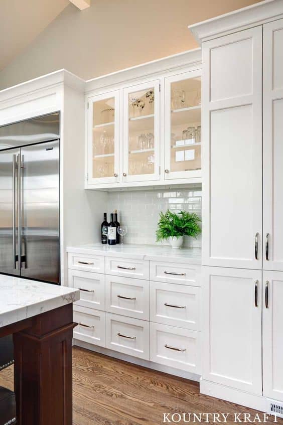 White Storage Cabinets with Tall Cabinets