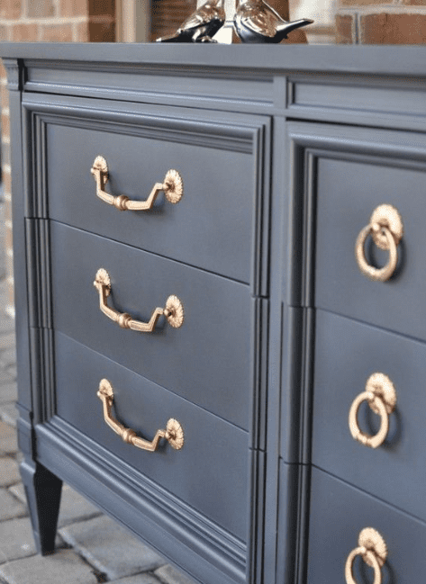 black cabinet with golden handles