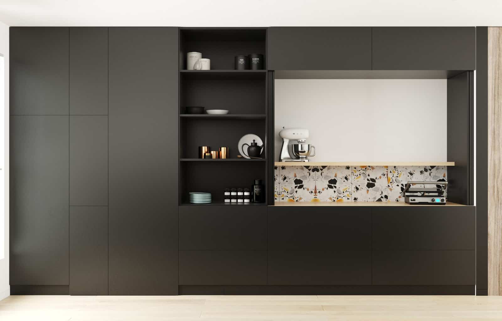 black cupboard