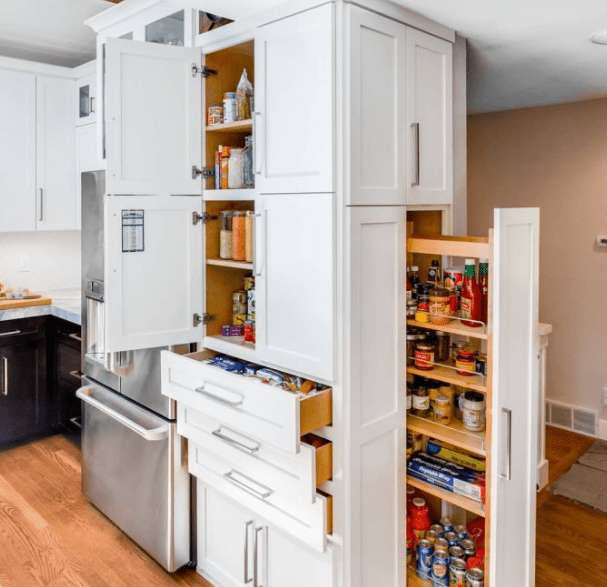 white pantry cabinets