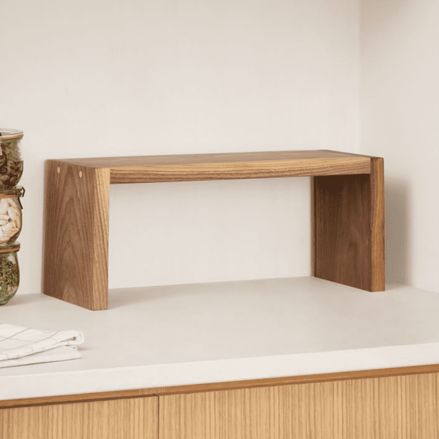 Kitchen Shelf Riser Medium Walnut