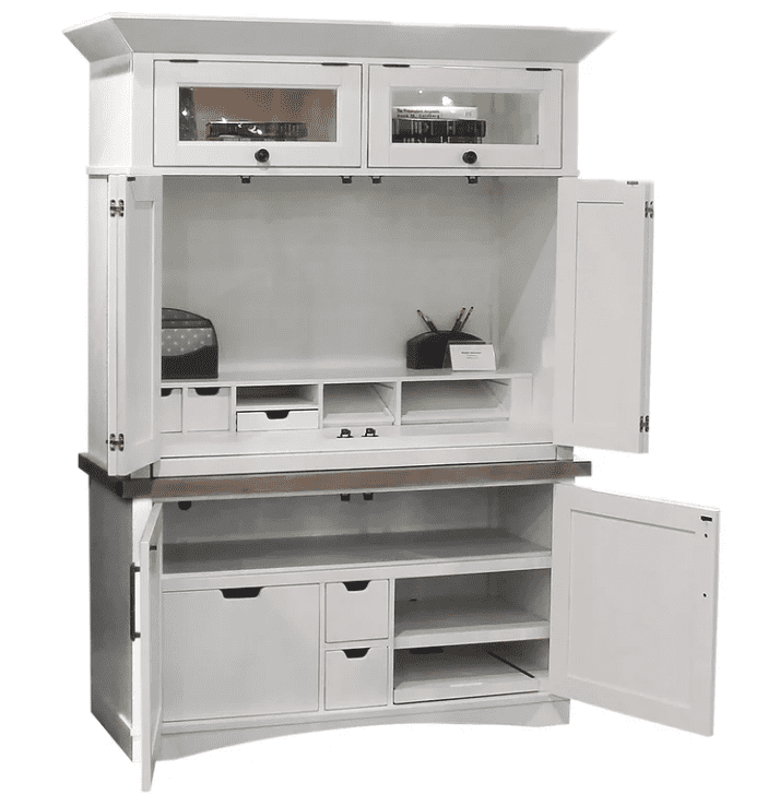 Harjot Solid Wood Armoire Desk