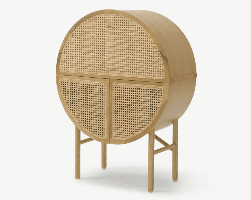 Round Rattan Cabinet