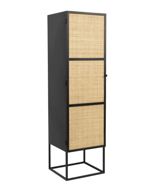 Tall Rattan Accent Cabinet