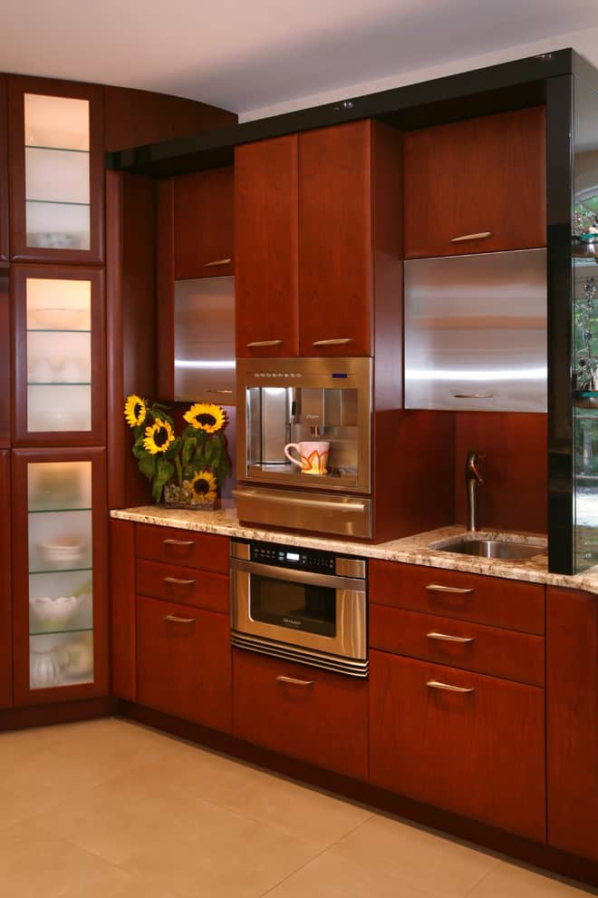 Custom Contemporary Cherry Wood Kitchen