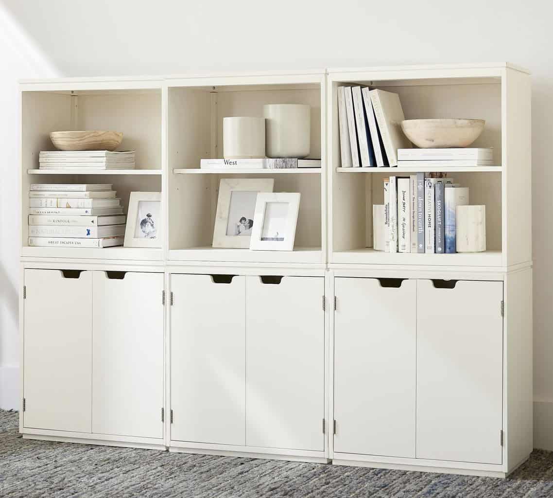 Wall bookcase and cabinet