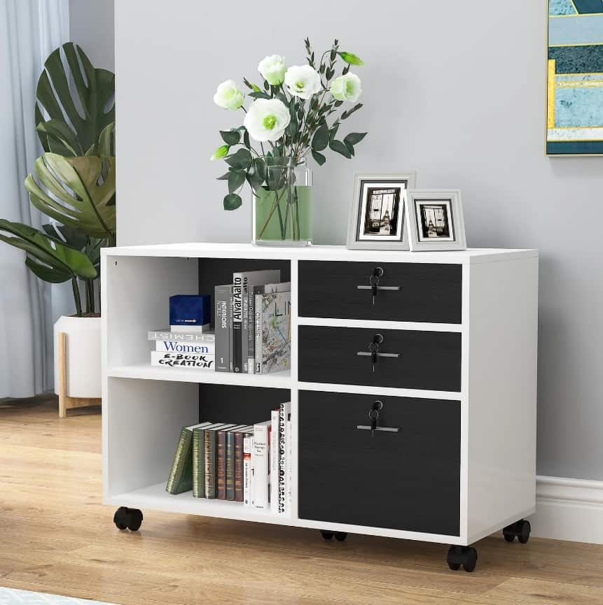 3 Drawer Mobile Lateral Filing Cabinet