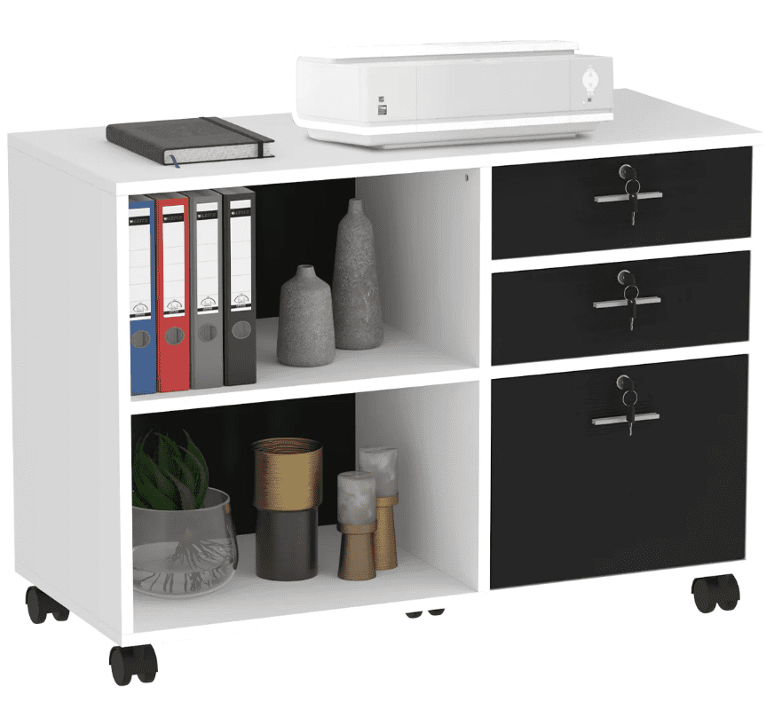 3 Drawer Mobile Lateral Filing Cabinet