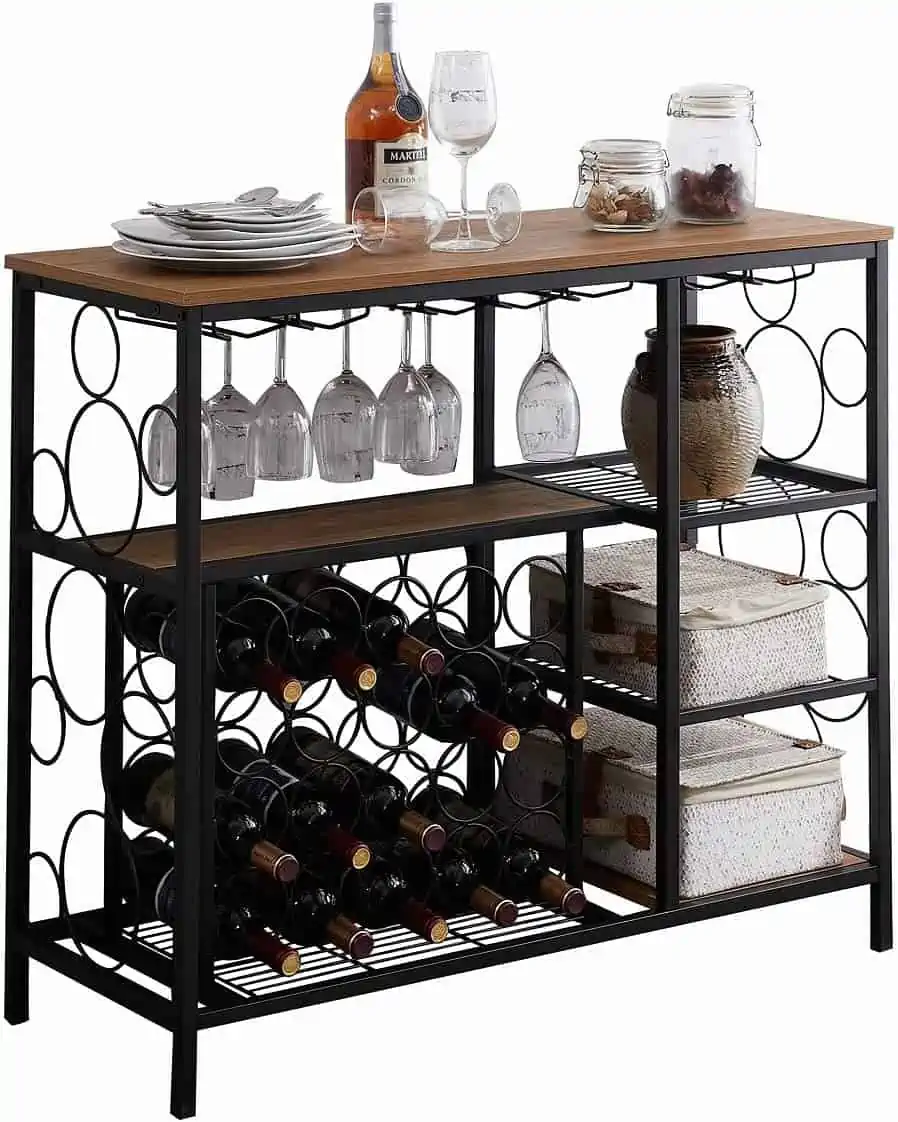 Open Shelf Style Bar Cabinets