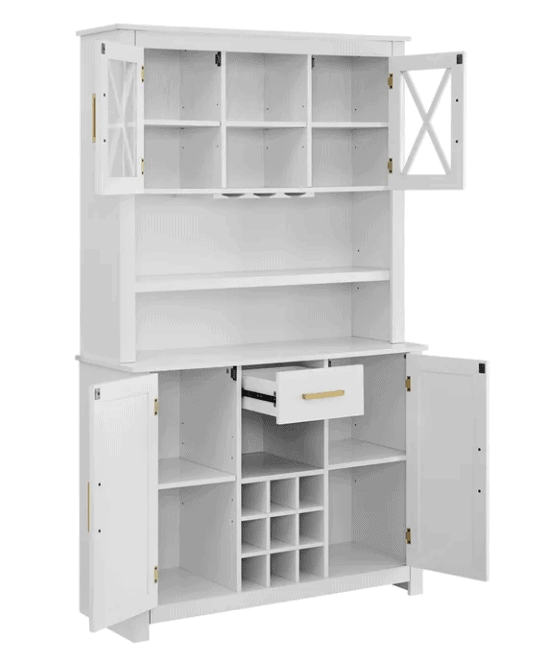 Gracie Oaks White Tall Cabinet