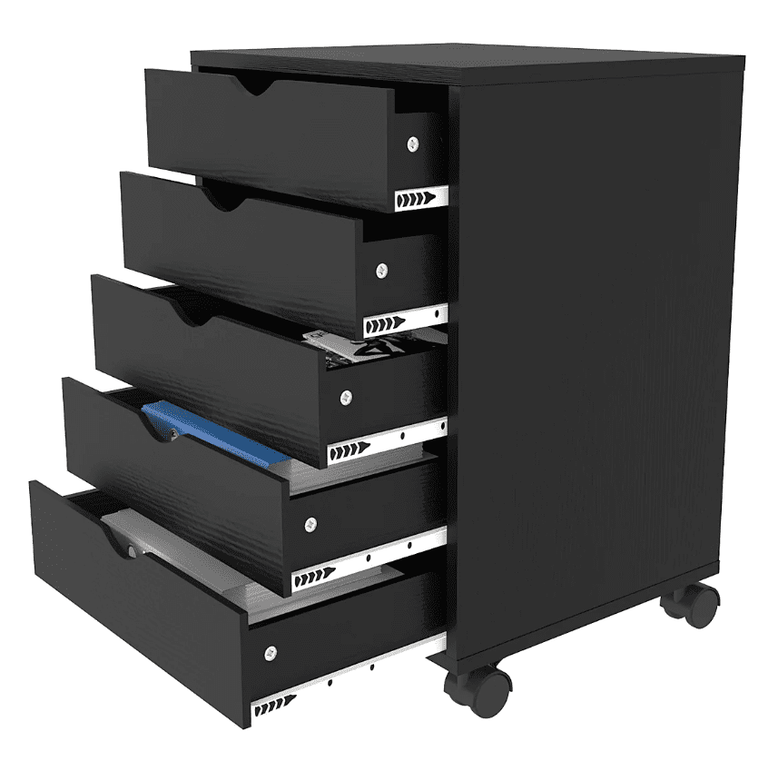 Wide 5- Drawer Mobile Storage Cabinet