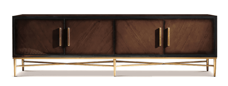 Espresso & Brass Media Cabinet