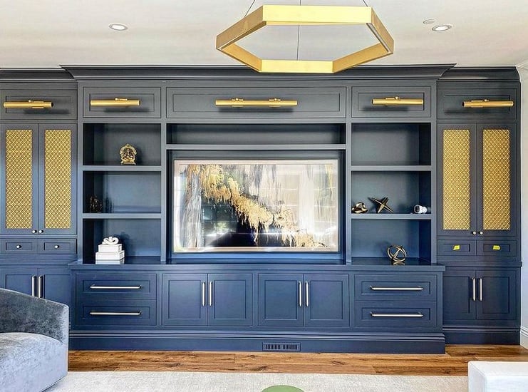 Navy Blue Media Cabinet