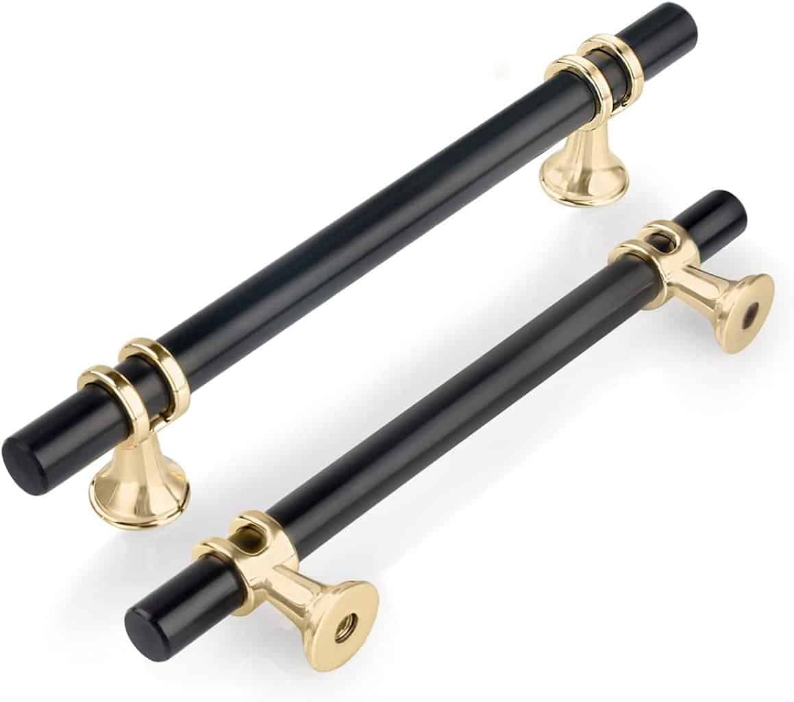 Upscale Black and Brass Handles