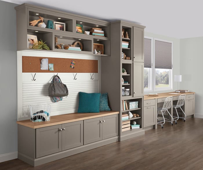 gray laminate cabinets