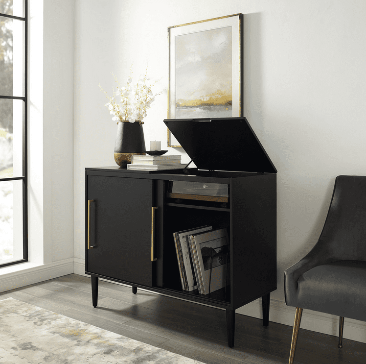 Mid-Century Modern Black Cabinet