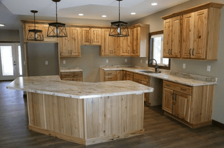 natural hickory cabinets